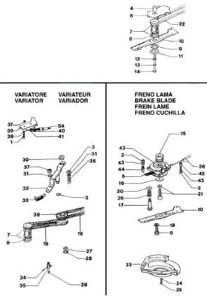 Variator and blade brake LUX 53 KT Lawnmower