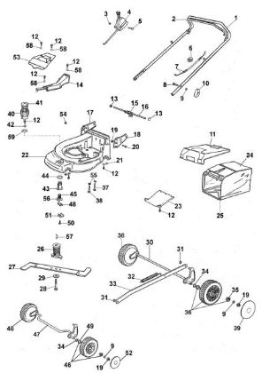 Complete illustrated parts list MAX 53 A Lawnmower