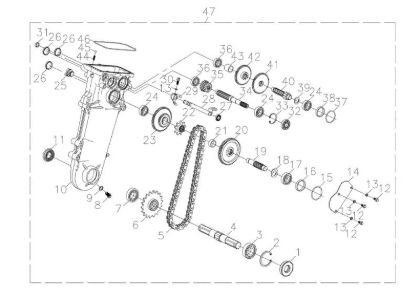 Gears (1/2) MH 198 RK (K800 HC) Rotary tiller
