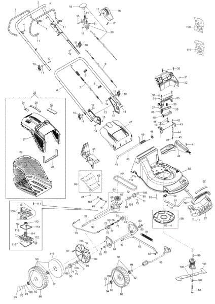 Illustrated parts list MAX 53 TK ALUMINIUM PRO (K800) (2018) Lawnmower