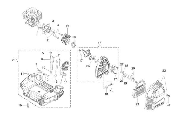 Tank and air filter BC 400 S Brushcutter