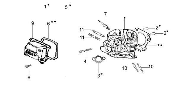 Cylinder head MH 198 RK (K800 HC) 35cm Rotary tiller