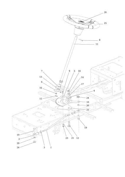 Steering arm OM 124/24 KH (K2400AVD V-Twin) Cat. 2018 Garden tractor