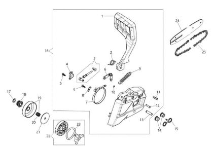 Clutch and brake GS 37 (Euro 1) Chainsaw