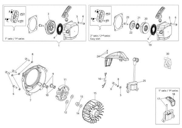 Starter assy and clutch BCH 400 BP Brushcutter