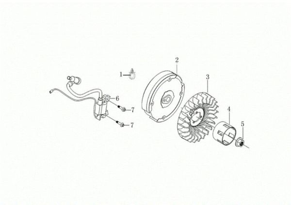 Flywheel and coil MH 175 RKS (K800 HT - EURO5) Rotary tiller