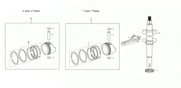 Shaft + piston G 44 PK COMFORT PLUS (K605) EURO 5 Lawnmower