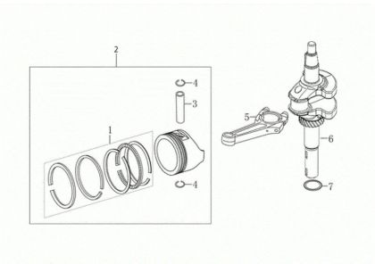 Shaft + piston G 53 TK ALL ROAD PLUS 4 (K805) EURO 5 Lawnmower