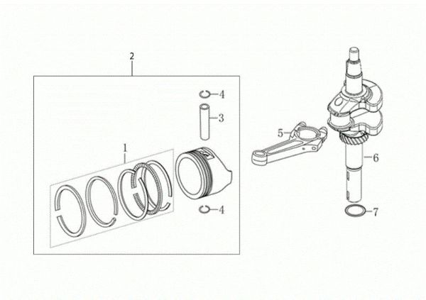 Shaft + piston GV 53 TK ALL ROAD PLUS 4 (K805) EURO 5 Lawnmower