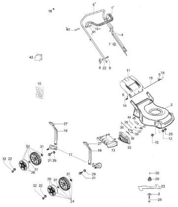 Complete illustrated parts list G 53 PK COMFORT SD (K 805) EURO 5 Lawnmower