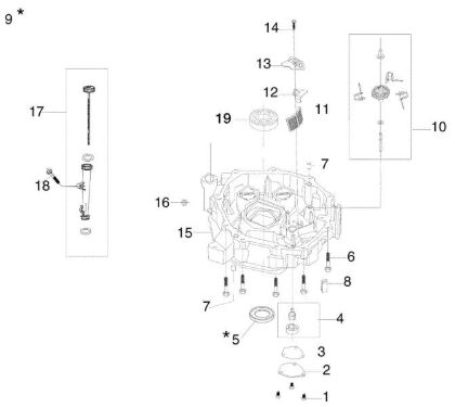 Crankcase cover MISTRAL 72/12,5 K H (3in1) (K1250) EURO 5 Garden tractor