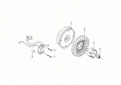 Flywheel and coil WB 65 (K1100 H) Flail mowers