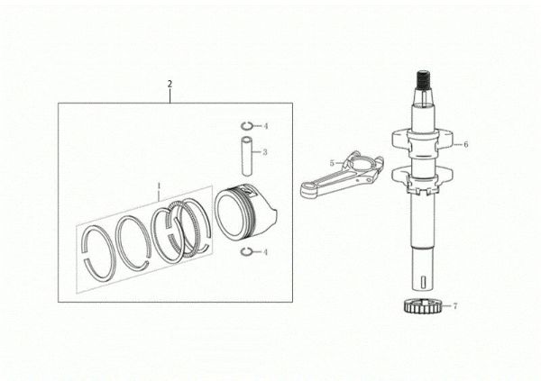 Shaft + piston CR 340 K (K655 HF) Transporter