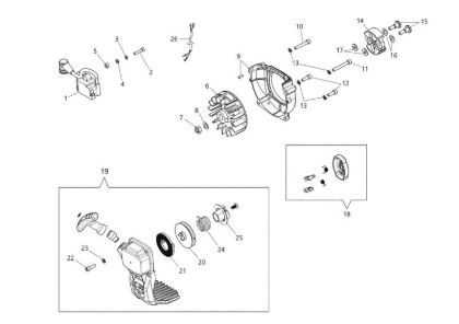 Starter assy and clutch BCH 250 S Brushcutter