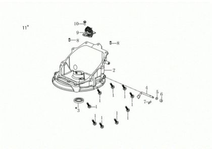 Crankcase cover GH 44 PK Lawnmower