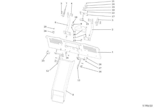 Chute and collector assy OM 92/16KH (K1600AVD) Cat. 2020 Garden tractor