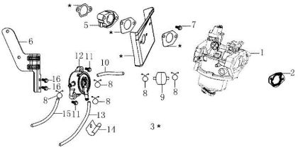 Carburetor OM 92/16KH (K1600AVD) Cat. 2020 Garden tractor