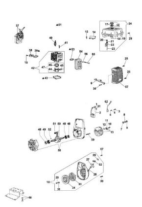 Starter assy and engine (From 07/03/08) C 19/20 Spraying pump