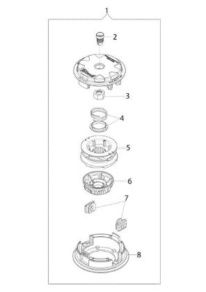 Illustrated parts list (Head "Load and Go" Ø130) SPARTA 441 T 50Y Brushcutter