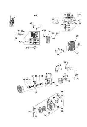 Starter assy and engine (From 22/02/08) SA 30 TLA Water pump