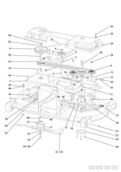 Mowing deck (1/2) OM 106/24 KH (K2400AVD V-Twin) 4X4 Cat. 2022 Garden tractor