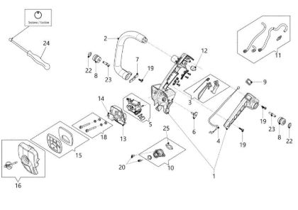 Handle and air filter GSTH 240 Chainsaw
