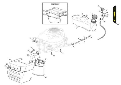 Tank, muffler and guards GLX 14-84H Garden tractor
