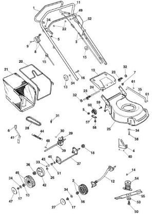 Complete illustrated parts list G 48 TAL Lawnmower
