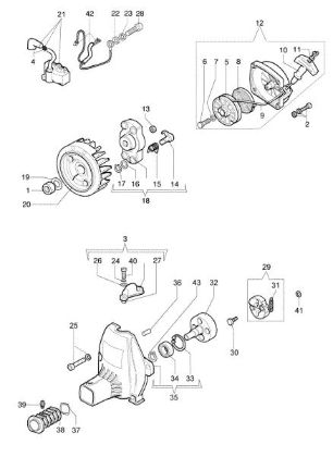 Starter assy and clutch 453 BP Brushcutter