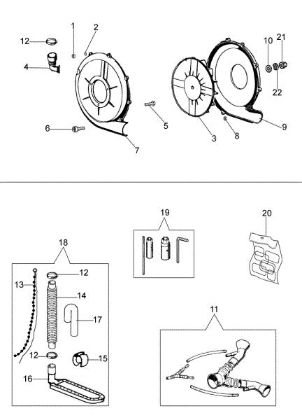 Fan case and accessories AM 190 Mistblower