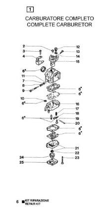 Carburetor WYK26-A 726 D Brushcutter