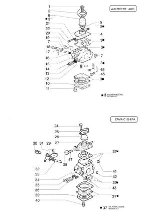 Carburetor WT-442E, C1Q-E7 727 C Brushcutter