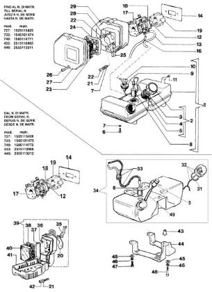 Tank and air filter 727 S Brushcutter