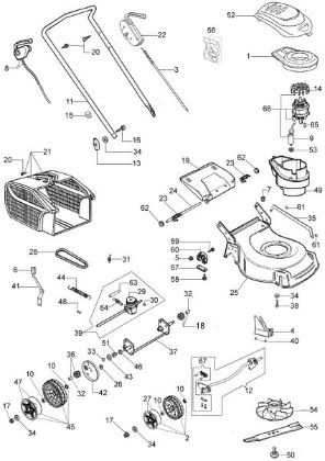 Complete illustrated parts list (From January 2012) G 48 TE Electric lawnmower