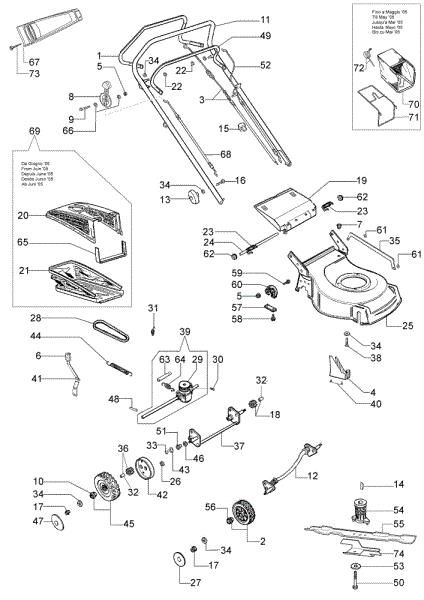 Illustrated parts list (Until May 2007) G 53 TBX Lawnmower