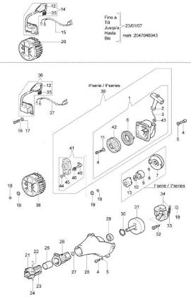 Starter assy and clutch SPARTA 42 S Brushcutter