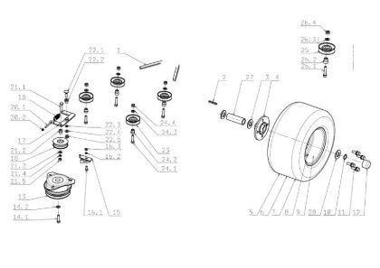 Rear axle OM 104J/20H Cat.2006-2007 Garden tractor