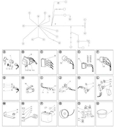 Electrical parts OM 104J/20H Cat.2006-2007 Garden tractor