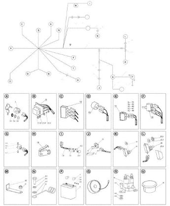 Electrical parts OM 124J/22H Cat.2006-2007 Garden tractor