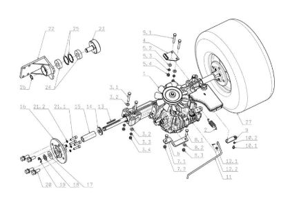 Front axle FRONT CUT 106/17,5 H Cat.2006 Garden tractor
