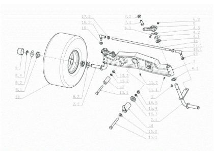 Rear axle FRONT CUT 106/17,5 H Cat.2006 Garden tractor