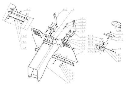 Chute and collector assy OM 104J/15,5H Cat.2006-2007 Garden tractor