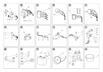 Electrical parts OM 104J/15,5H Cat.2006-2007 Garden tractor