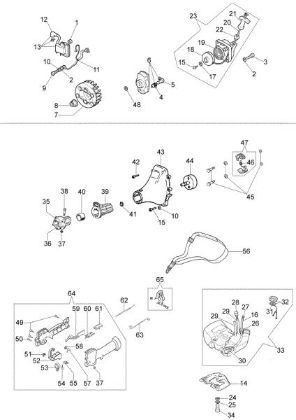 Starter assy and fuel tank OS 250 L Olive harvester