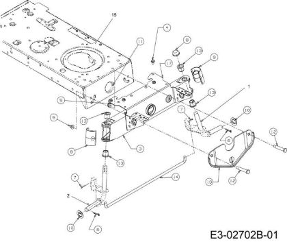 Front axle (2/2) POLO 108/15,5 H Cat.2007 Garden tractor
