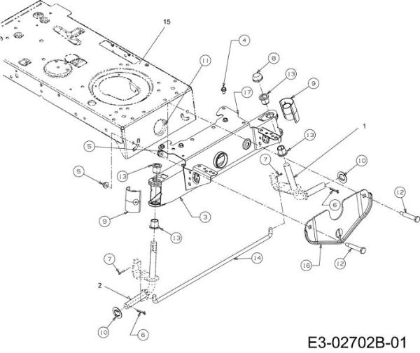 Front axle (2/2) POLO 108/15,5 H Cat.2007 Garden tractor