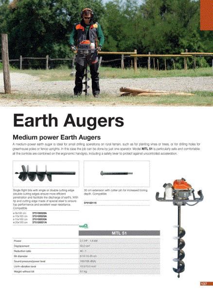  Accessories for earth augers
