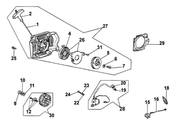 Starter assy 980 Chainsaw