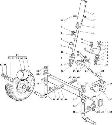 Steering arm OM 63C/6,5M Cat.2008 Garden tractor