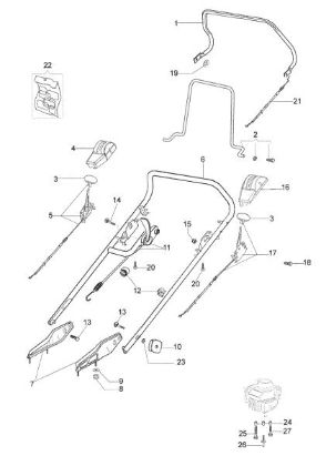Handlebar LUX 55 HXF Lawnmower